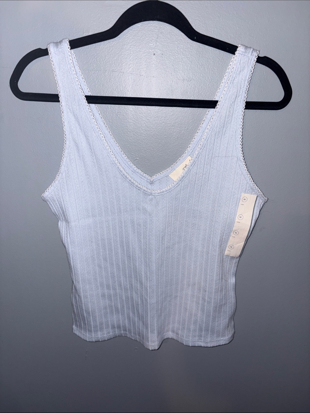 Target White Ribbed V-Neck Tank Top for Men